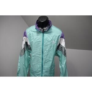 VTG 80's 90's Adidas Track Jacket Nylon Full Zip Lined Womens Size XL